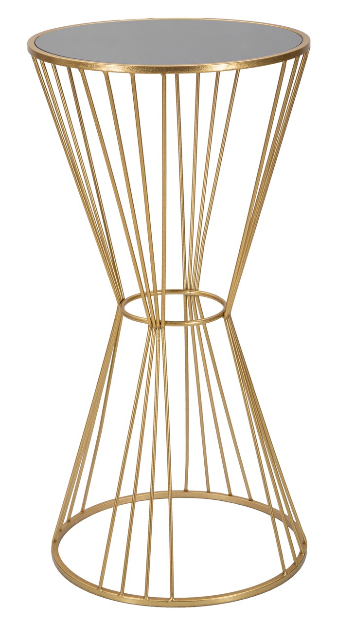 Masuta inalta, Super, Mauro Ferretti, Ø50 x 100 cm, fier/MDF/oglinda, auriu - imagine 7